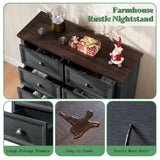 AMERLIFE 42" Dresser for Bedroom, Farmhouse 8 Drawer Dresser, Dressers & Chests of Drawers, Organizer with Storage Drawers, Dark Blue AMERLIFE