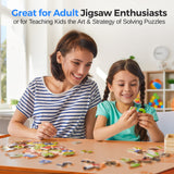 SereneLife Wooden Jigsaw Puzzle Table with 6 Removable Sliding Storage Drawers and Foldable Legs, Smooth Plateau Fiberboard Work Surface and Reinforced Hardwood, for Games and Puzzles, Kids&Adults SereneLife