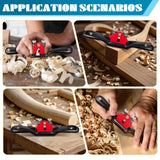 2pcs Adjustable SpokeShave with Flat Base 6pcs Metal Blade 1pcs Wood Hand Plane Home Woodworking for Wood Craft Working, Woods Craver Bruislard