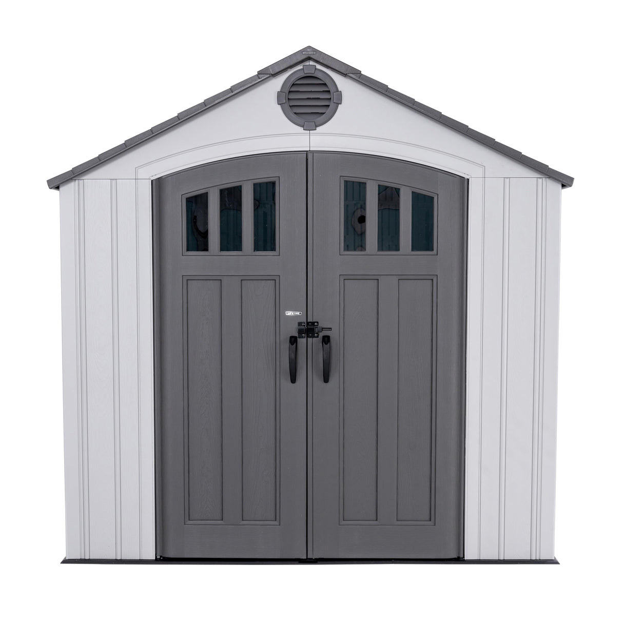 Lifetime Outdoor Storage Shed, 8x10 Ft, Desert Sand, Resin Tool Shed with Lockable Doors and Steel-Reinforced Walls Lifetime