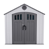 Lifetime Outdoor Storage Shed, 8x10 Ft, Desert Sand, Resin Tool Shed with Lockable Doors and Steel-Reinforced Walls Lifetime