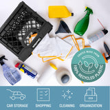 CleverMade Collapsible Milk Crate, Obsidian, 1PK - 25L (6 Gal) Stackable Storage Bins, Holds 50lbs Per Bin - Clevercrates are Heavy Duty, Plastic Collapsible Storage Crate for Multi Purposes CleverMade