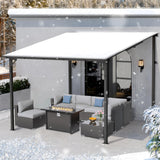 SUNCROWN 10'x10' Hardtop Gazebo, Wall-Mounted Gazebos Pergola, Outdoor Reclining Gazebos with Metal Frame, Lean to Gazebo Metal Awnings for Patio, Deck, Backyard, Porch, Lawns SUNCROWN