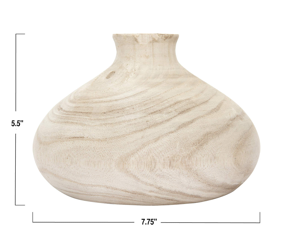 Creative Co-Op Small Paulownia Wood Vase (Each one Will Vary) Decorative Accents, Natural Creative Co-Op