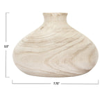Creative Co-Op Small Paulownia Wood Vase (Each one Will Vary) Decorative Accents, Natural Creative Co-Op