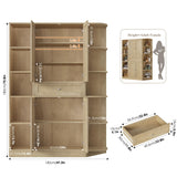 FACBOTALL 71" Tall Pantry Cabinet with Storage, 47'' Wide Freestanding Kitchen Cabinet with Doors & Shelves, Buffet Sideboard with Drawer, Cupboard for Kitchen, Dining Room, Utility Room, Light Oak FACBOTALL