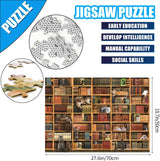 Puzzles for Adults 1000 Pieces and Up, Cats Library Jigsaw Puzzle, Funny Kitten Bookshelf Puzzles, Animal Pet Lover Challenging Puzzles for Friends Family Activity Game Nights Gifts RECHIATO