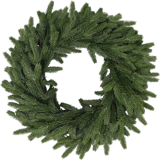 22 Inch Real Touch Christmas Wreath, Natural Droopy,Soft Bendable Winter Wreaths for Front Door, Christmas Wreath for Door, Thanksgiving Wreath, Christmas Greenery Christmas Decorations Outside