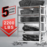 ZEUKMXOO 2200LBS Garage Storage Shelving Unit, 59" H 5-Tier Heavy Duty Storage Shelves, Adjustable Utility Shelf, Metal Rack for Basment Pantry Closet, Garage ZEUKMXOO