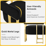 STHOUYN Modern Black and Gold Accent Chair Set of 2, Boucle Bucket Chairs Set of 2, Arm Chairs for Living Room Bedroom (2, Black) STHOUYN