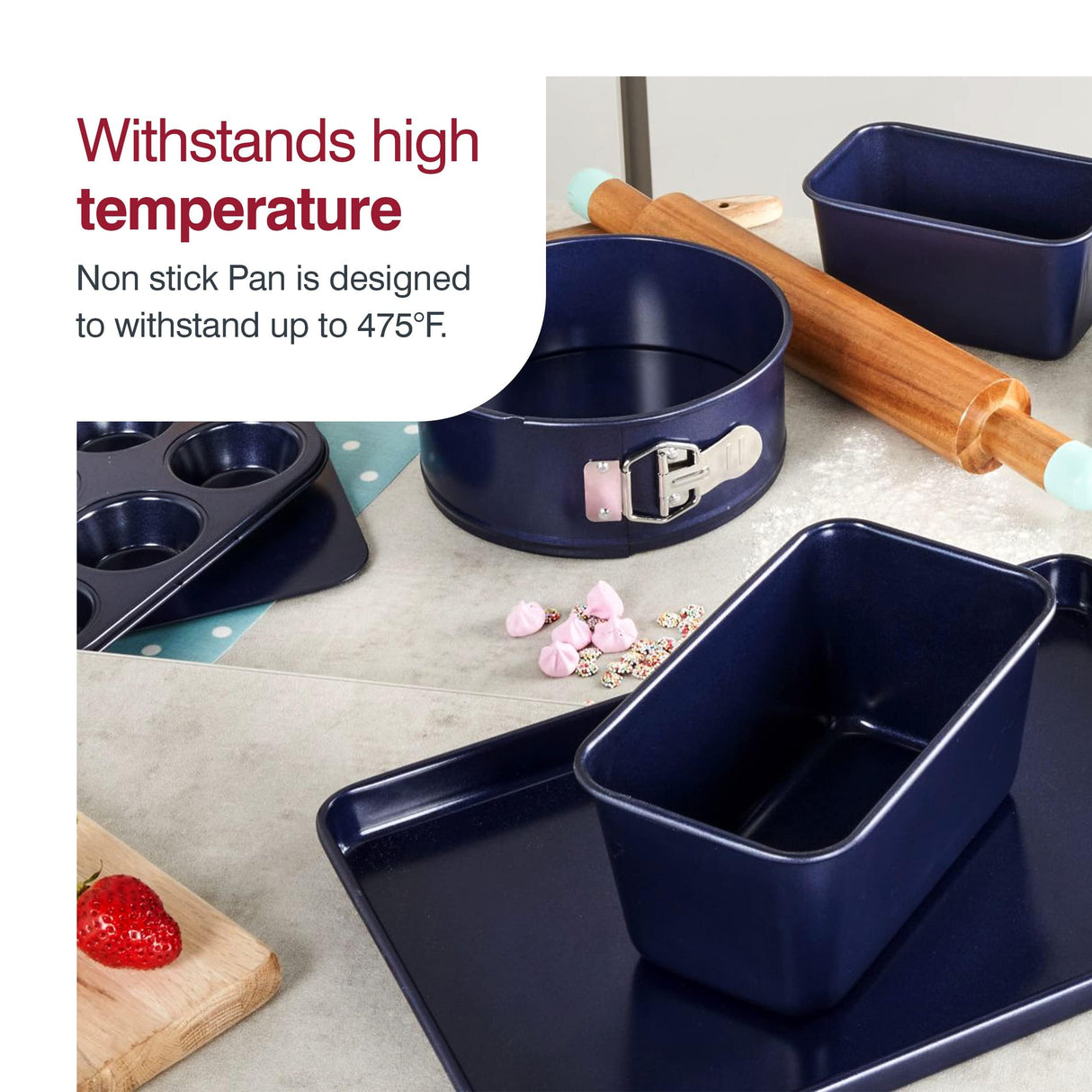 Zyliss E980199 Non-Stick Loaf Tin | 1.5L/2lb | Carbon Steel | Dark Blue | Bread Tin for Baking/Bakeware | Dishwasher Safe | 5 Year Guarantee Zyliss