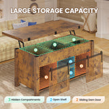 SEDETA Lift Top Coffee Table, 4 in 1 Convertible Coffee Tables with Storage and Hidden Compartment for Living Room, Farmhouse Coffee Table Converts to Dining Table, Dining Reception Room, Rustic Brown SEDETA