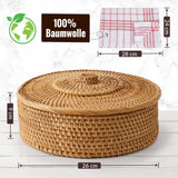 Tortillada - 10 Inches Tortilla Warmer/handcrafted basket made of rattan incl. 100% cotton towel Tortillada