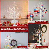 PEIDUO Artificial Tree for Table Decor, 2FT Birch Tree with LED Lights, Warm White Fairy Lights Spirit Tree Lamp for Home Indoor Tabletop Centerpiece, Battery Powered, Timer PEIDUO