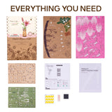 ROBOTIME 3D Puzzle Wooden Flower Pink Lily DIY Model Kit to Build for Adults Artifical Bouquet Collection Craft Brain Teaser Puzzle Creative Gift Home Decor ROBOTIME