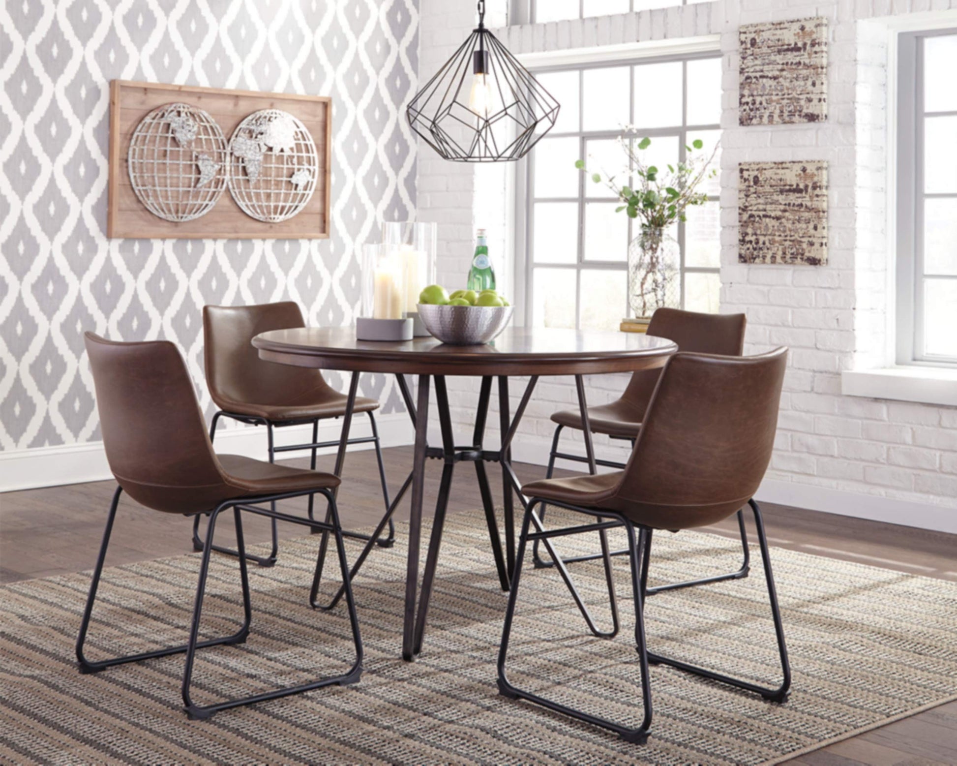 Signature Design by Ashley Mid Century Centiar Dining Room Table, Brown - WoodArtSupply