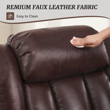 Cozyman Dual Motor Power Lift Recliner Chair for Elderly, Oversized Recliner Chair for Adults, Lift Recliner Chair with Heat and Massage, Infinite Position, USB Ports, Faux Leather, Dark Brown Cozyman