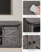 VASAGLE TV Stand for TVs up to 75 Inches, Farmhouse Entertainment Center with Sliding Barn Doors, TV Console Table for Living Room, Misty Gray ULTV325G68 VASAGLE