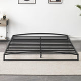 GAOMON Low Bed Frame Queen Size, 6 Inch Heavy Duty Metal Platform Queen Bed Frame with Arch Design, Easy Assembly, Strong Bearing Capacity, Under Bed Storage, No Box Spring Needed - Black GAOMON