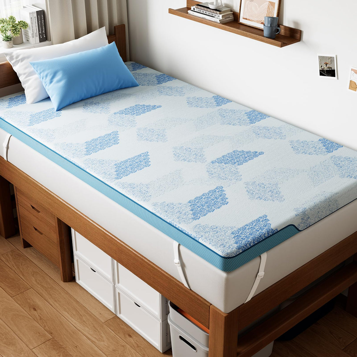 PERLECARE Medium Firm Mattress Topper Twin - 3 Inch Cooling Memory Foam Bed Topper for Pressure Relief, Soft and Supportive, Non-Slip and Washable Cover, CertiPUR-US Certified PERLECARE