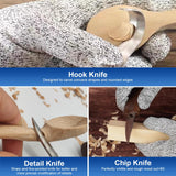 Wood Carving Tools, Hexola Wood Carving Kit 26-In-1 Whittling Kit- Includes Walnut Handle Wood Carving Knife,Whittling Knife, Hook Knife, Cut Resistant Gloves, Wood Carving Kit For Beginners Hexola