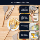 Home Hero 33 Pcs Kitchen Cooking Utensils Set, Non-Stick Silicone Cooking Kitchen Utensils Spatula Set with Holder, Wooden Handle Silicone Kitchen Gadgets Utensil Set (33 Pcs - Khaki) Home Hero