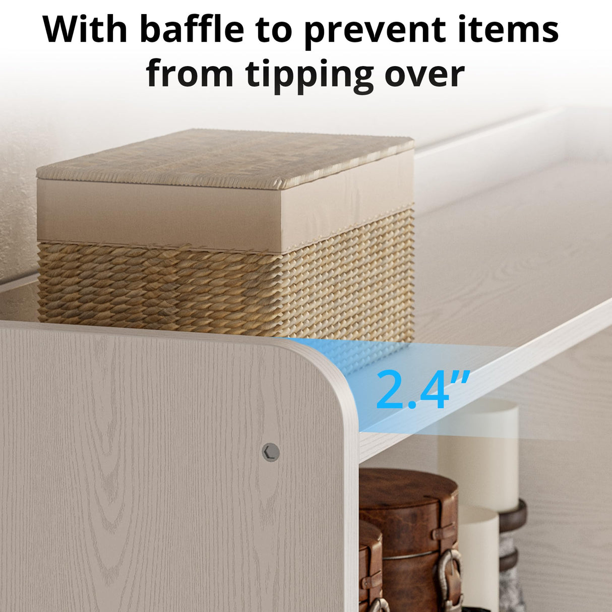 IRONCK Bookshelf and Bookcase with Pegboard and Deep Drawer, 79" H x 55" W 8 Cubby Display Book Shelves, Modern Wide Wood Etagere Shelving Unit for Living Room, White IRONCK