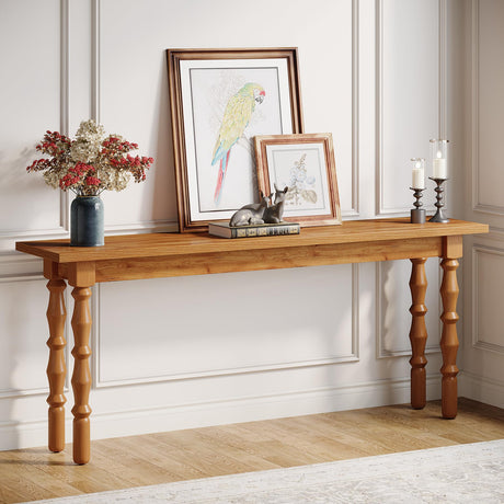 Tribesigns 70.9-Inch Extra Long Console Table for Entryway, Narrow Sofa Table Behind Couch with Solid Wood Legs, Entry Accent Table for Living Room, Foyer, Hallway, Entrance Tribesigns