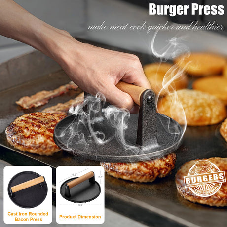 Grilliance 27pcs Blackstone Griddle Accessories Kit, Flat Top Grill Tools for Camp Chef，Hibachi Enlarged Spatula Gift Set with Basting Cover，Burger Press Patty Maker for Outdoor BBQ Teppanyaki Grilliance
