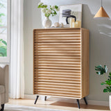 RedLemon 5 Drawers Dresser for Bedroom, 48'' Tall Mid Century Modern Wood Fluted Dresser, Chest of Drawers with Tapered Leg for Bedroom, Living Room, Hallway, Closet,Natural Oak RedLemon