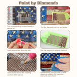 CEOVR Truck Diamond Painting Kits for Adults, American Flag Diamond Art Dots 5D Full Drill DIY Gem Art for Beginner, Adult Crafts Kits Arts and Crafts, Wall Decor for Home Office 12x12in CEOVR