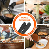 Tifanso Kitchen Tongs for Cooking - 2PCS 12" Stainless Steel Cooking Tongs Tweezers, Metal Fine Kitchen Utensils with Precision Serrated Tips, Professional Chef Tweezers for Serving, BBQ, Pasta, Salad tifanso