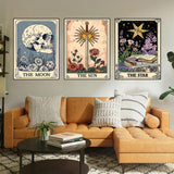 Axquilon 3 Packs Tarot Paint by Numbers Kit for Adults - Adult Paint by Number Kits on Canvas, Easy Adults' Paint-by-Number Kits for Gift Home Wall Decor 12x16in Axquilon