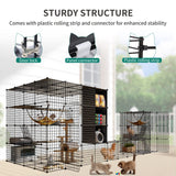 YITAHOME Outdoor Cat Enclosures Catio Large Cat Cage Cat House with Roof Hammock Platforms DIY Pet Kennels Playpen for 1-6 Cats Rv Garden YITAHOME