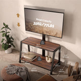 FITUEYES Wood TV Stand with Mount for 32-55 inch TVs, 2 Tier Entertainment Center with Storage for Bedroom & Corner, Tall Wooden TV Mount Stands & Metal Mount - Max Load 77lbs for Flat Screen FITUEYES