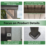 SHPAI 10’ x 12’ Lean to Gazebo, Outdoor Wall Mounted Gazebo Aluminum Frame, Hardtop Pergola with Galvanized Steel Sloping Roof for Patio Deck Garden Backyard, Curtain and Netting Included SHPAI