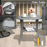 HOOOWOOO Wicker Patio Conversation Sets,8 Piece Outdoor Furniture Set with Swivel Rocking Chairs,All Weather Resistant Modern Outside Out Door Rattan Couch Chairs Side Table Set,Black HOOOWOOO