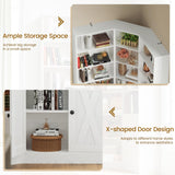 ANCTOR Large Corner Bookcase with 2 Storage Cabinets and 18 Shelves, 7 Tiers L Shaped Wood Bookshelf, 71" Tall Corner Hutch for Living Room, Bedroom, White ANCTOR