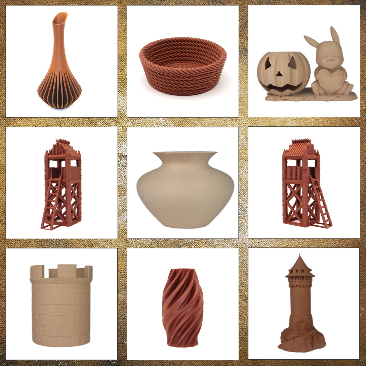 ATARAXIA ART Natural Wood PLA Filament 1.75mm, 1Kg/2.2lb Winded Spool, Wood 3D Printer Filament with Real Wood Fibers,with Filament Storage Bag,Dimensional Accuracy +/-0.03mm,Fit Most FDM 3D Printers ATARAXIA ART