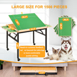 BittPicc Puzzle Table with 4 Drawers & Legs & Cover 1500 Piece Foldable Adjustable Jigsaw Table with Wheels Wooden Portable No Assembly Puzzle Tables for Adults and Seniors Gifts BittPicc