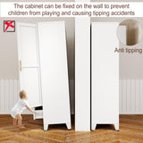 erosoei 71" H Metal Armoire Wardrobe Closet with Mirror,Household Steel Wardrobe Cabinet with Drawers,Clothing Storage Wardrobe Cabinet with Adjustable Shelves and Hanging Rod for Bedroom（White） erosoei