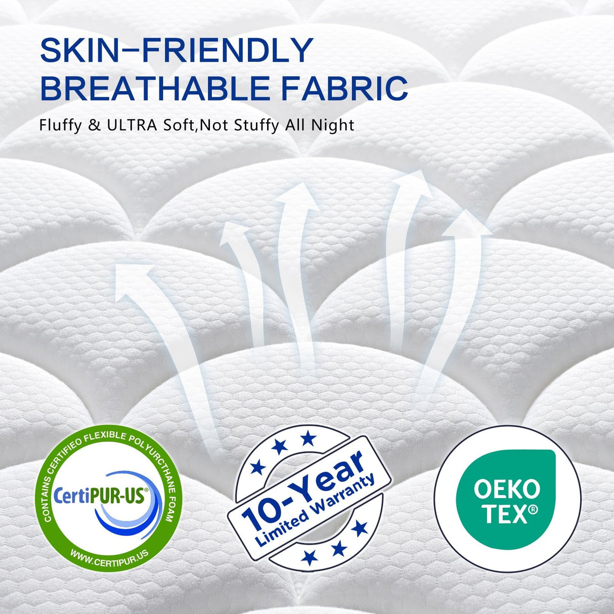 Gsleepee King Mattress, 10 Inch King Size Mattress in a Box, Gel Memory Foam Hybrid Mattress for Motion Isolation, Soft and Comfortable Mattress, Pressure Relief, Medium Firm Support Gsleepee