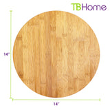 TB Home 14” Bamboo Wood Lazy Susan Organizer for Kitchen, Turntable for Cabinet, Countertop, Table or Pantry TB Home