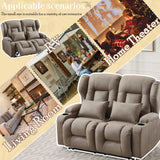 SAMERY 54.2" RV Loveseat Recliner Sofa, Manual Recliner Loveseat RV Sofa Home Theater Seating with Arm, Cup Holders and Side Pocket for Living Room/Office/Apartment SAMERY