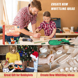 Wood Carving Kit, Whittling Kit for Beginners 17PCS Wood Carving Tools with 3PCS Whittling Knife 9PCS Basswood Blocks & Gloves & Strop Block & Polishing Compound Wood Carving Set Hobbies for Adults K KERNOWO