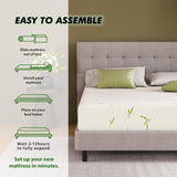 8 Inch Queen Size Hybrid Memory Foam Mattress - Mattress in a Box for Bunk Bed, Trundle Bed, RV Mattresses,Dual Layer Gel Infused & Bamboo Cover, Medium-Firm Support, CertiPUR-US Certified (Queen) Luxizawmlinium