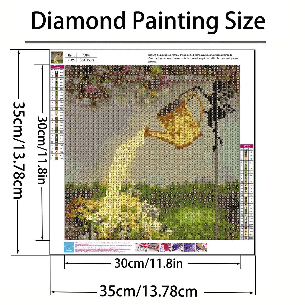 GXGLLPZBY Flower Diamond Painting Kits for Beginners, Garden Fairy Watering Plants Diamond Art Kits for Adult, 5D DIY Full Round Diamond Dot Gem Art Kits,Home Wall Decoration 13.8x13.8 Inches GXGLLPZBY