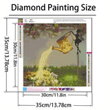 GXGLLPZBY Flower Diamond Painting Kits for Beginners, Garden Fairy Watering Plants Diamond Art Kits for Adult, 5D DIY Full Round Diamond Dot Gem Art Kits,Home Wall Decoration 13.8x13.8 Inches GXGLLPZBY