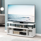 Furinno Jaya Large Entertainment Center Hold up to 55-in TV, Inch, White/Black Furinno