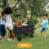 Folding Wagon Cart Large Capacity Heavy Duty Cart for Gardening,Camping,Shopping,Beach and Outdoor Sport LEWANJA